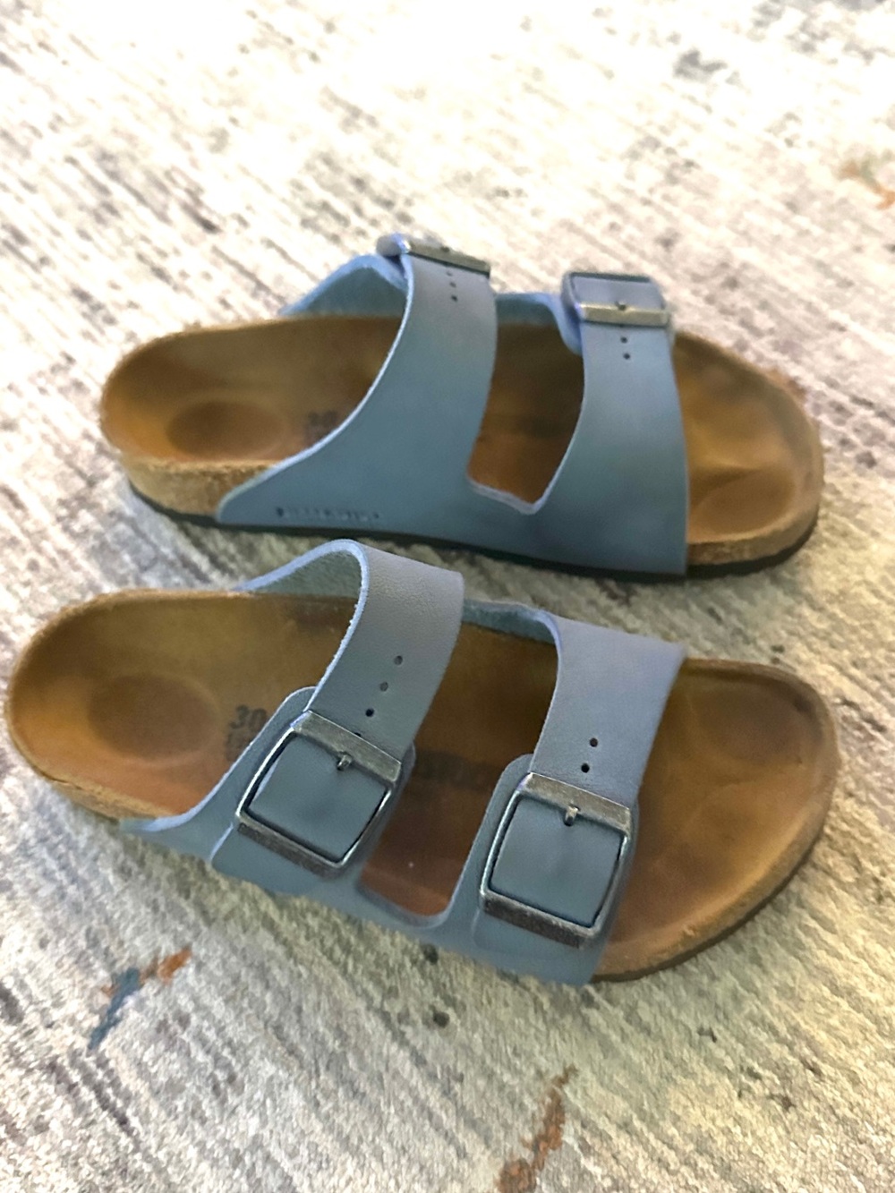 Birkenstock Kids Two-Buckle Slide Sandals in Light Blue